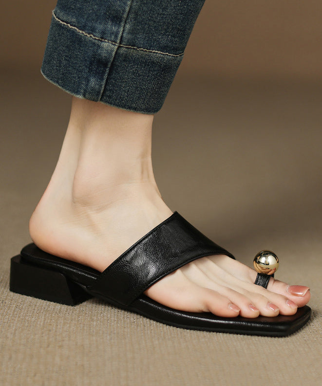 2026 New Black Roman Toe Sandals Faux Leather