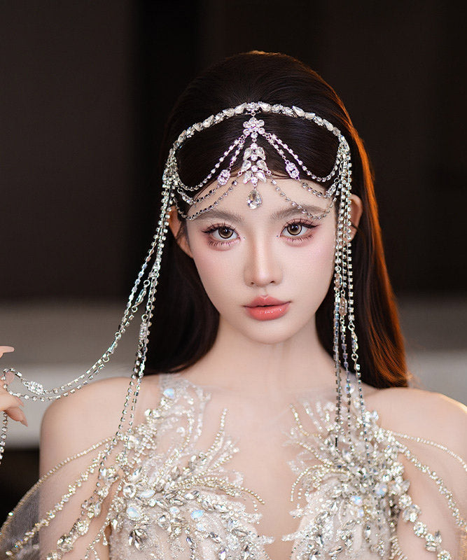 2026 New Crystal Zircon Tassel Hollow Out HairPiece