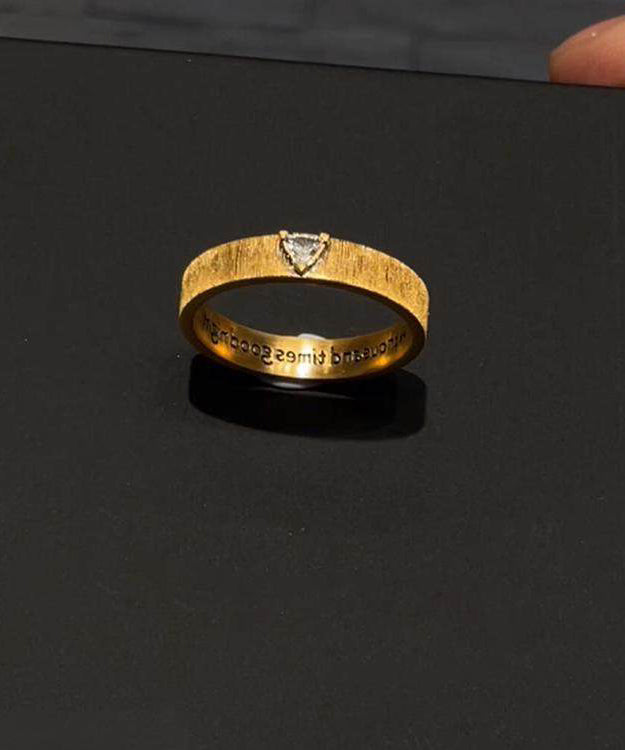 2026 New Gold Sterling Silver Overgild Zircon Graphic Rings