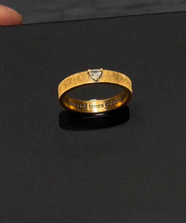 2026 New Gold Sterling Silver Overgild Zircon Graphic Rings