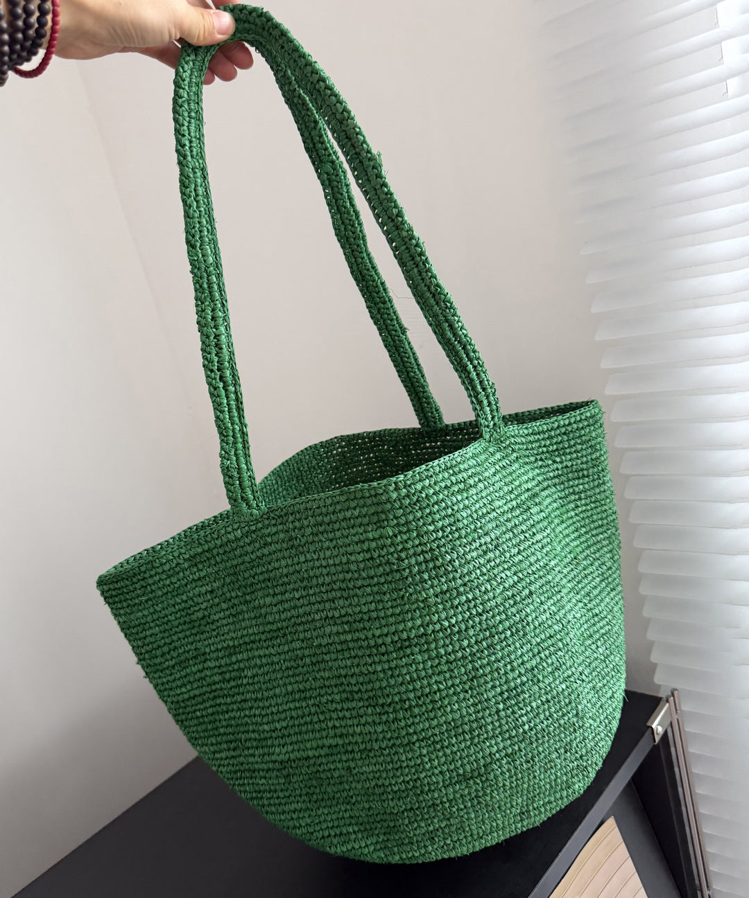 2026 New Green Straw Straw Large Capacity Shoulder Bag