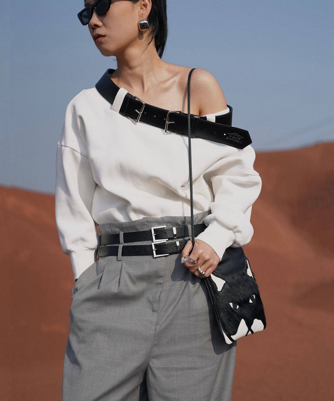 2026 New Horsehair Embossed Calf Leather Phone Pouch Bag