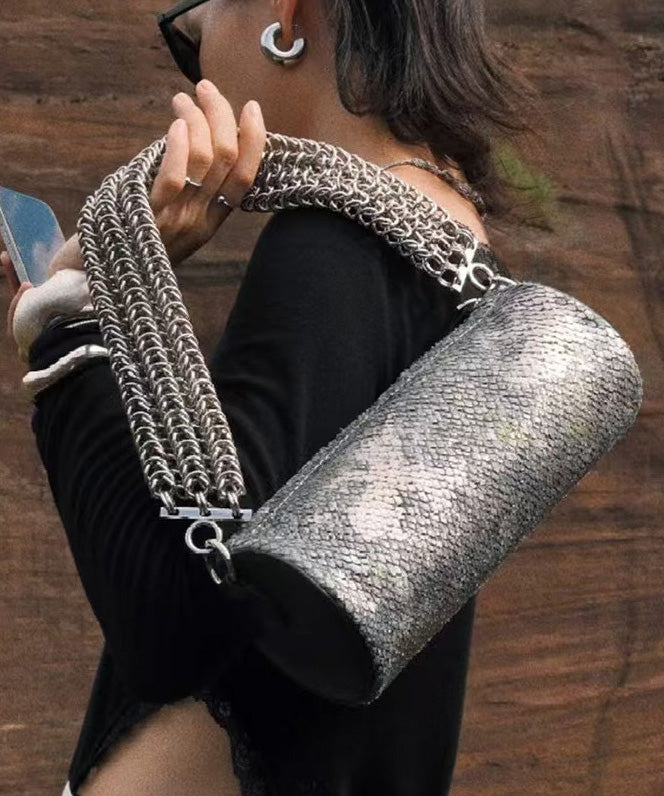 2026 New Leopard Pattern Dot Calf Leather Cylinder Bag