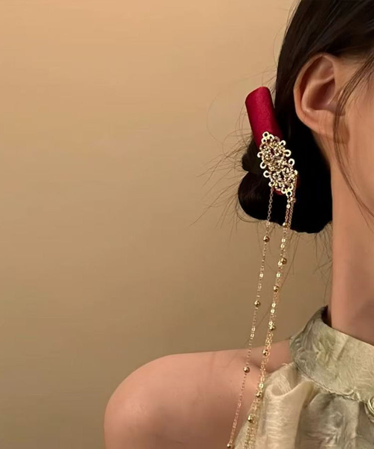 2026 New Red Tassel Chinese Style Hairpin - Omychic