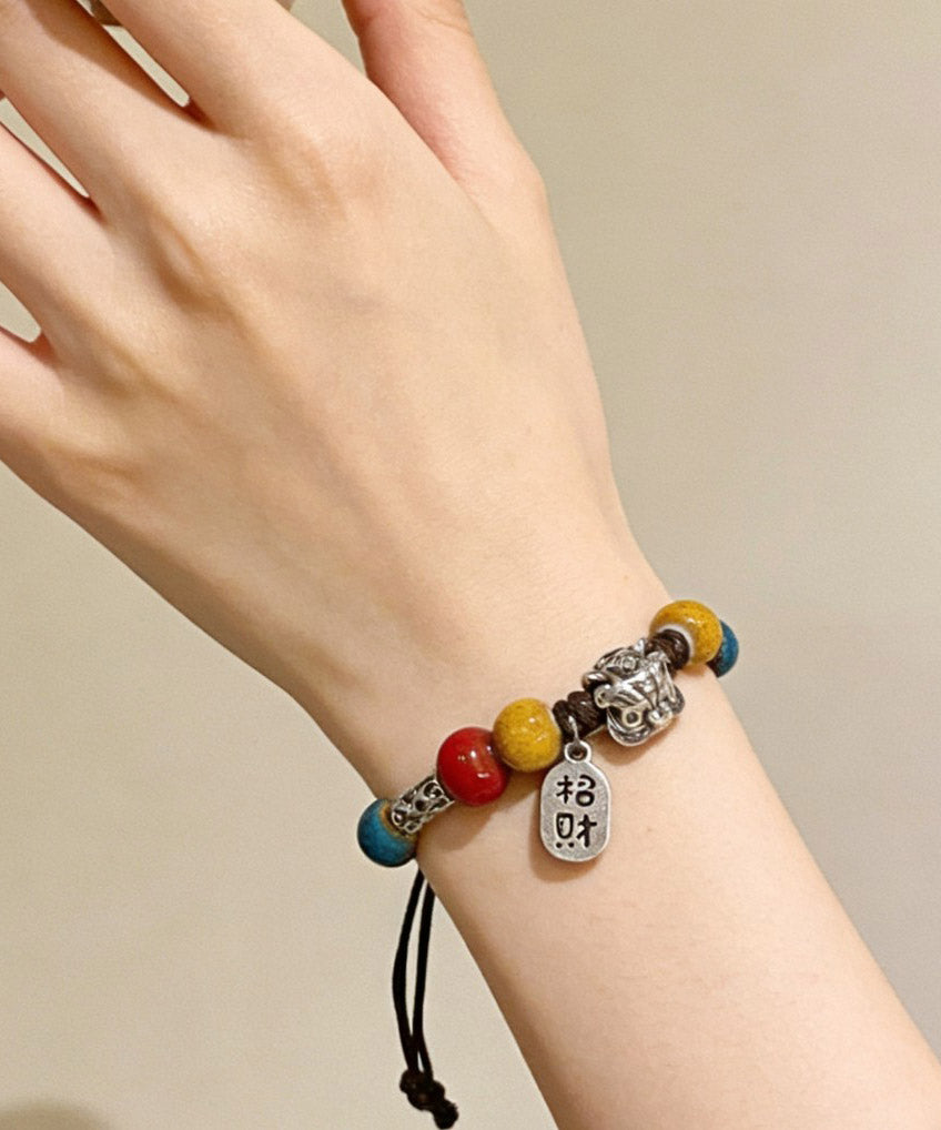 2026 New Sterling Silver Weave Ceramic Charm Bracelet