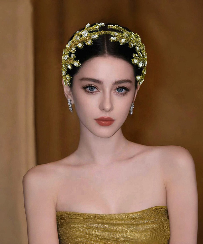 2026 New Turmeric Yellow Weave Crystal HairPiece