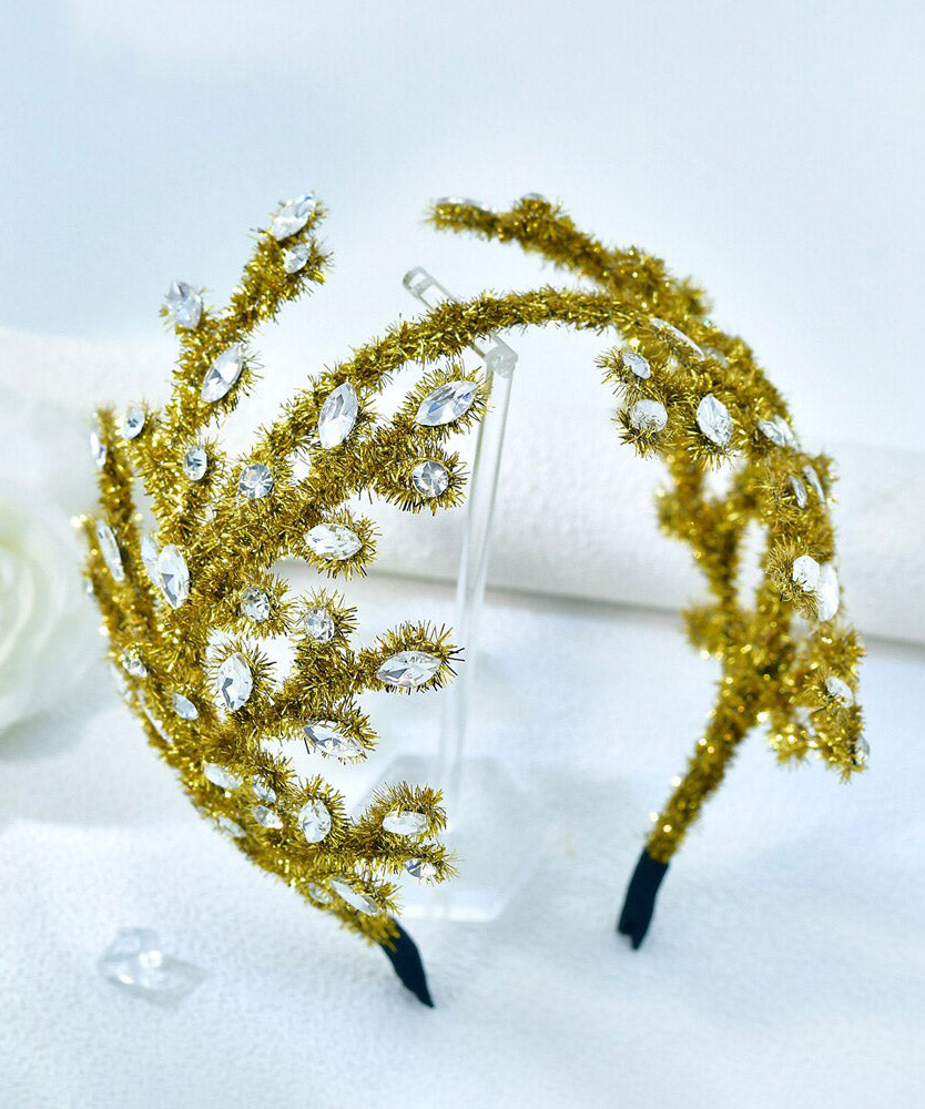 2026 New Turmeric Yellow Weave Crystal HairPiece