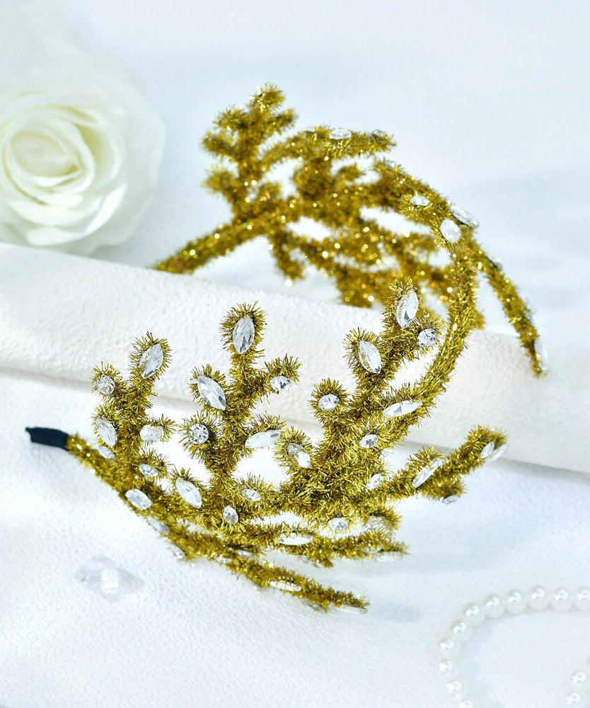 2026 New Turmeric Yellow Weave Crystal HairPiece