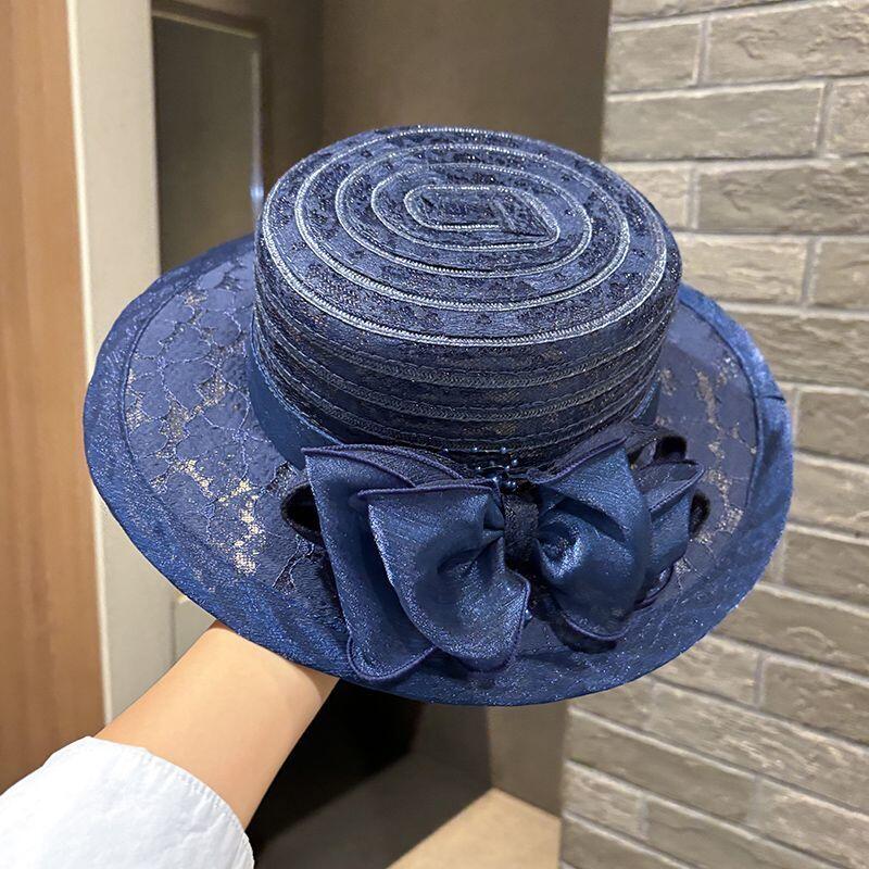 2026 New White Bow Lace Cloche Hat