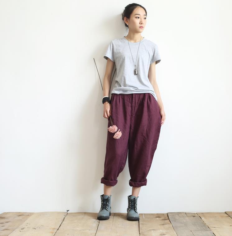 Turnip Pants Causal Linen Long Pants