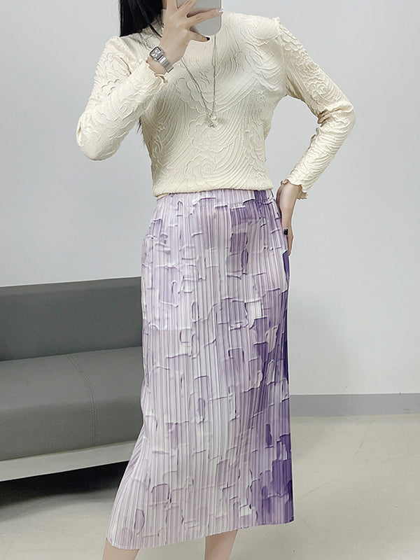 High Waist Loose Elasticity Pleated Split-Joint Skirts