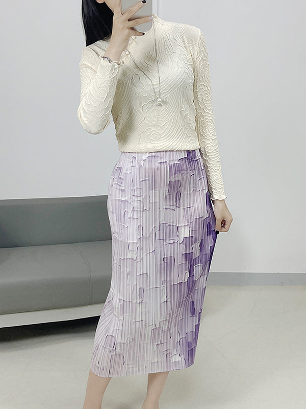 High Waist Loose Elasticity Pleated Split-Joint Skirts