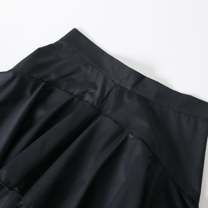 Stylish Selection A-Line High Waist Falbala Solid Color Skirts - Omychic