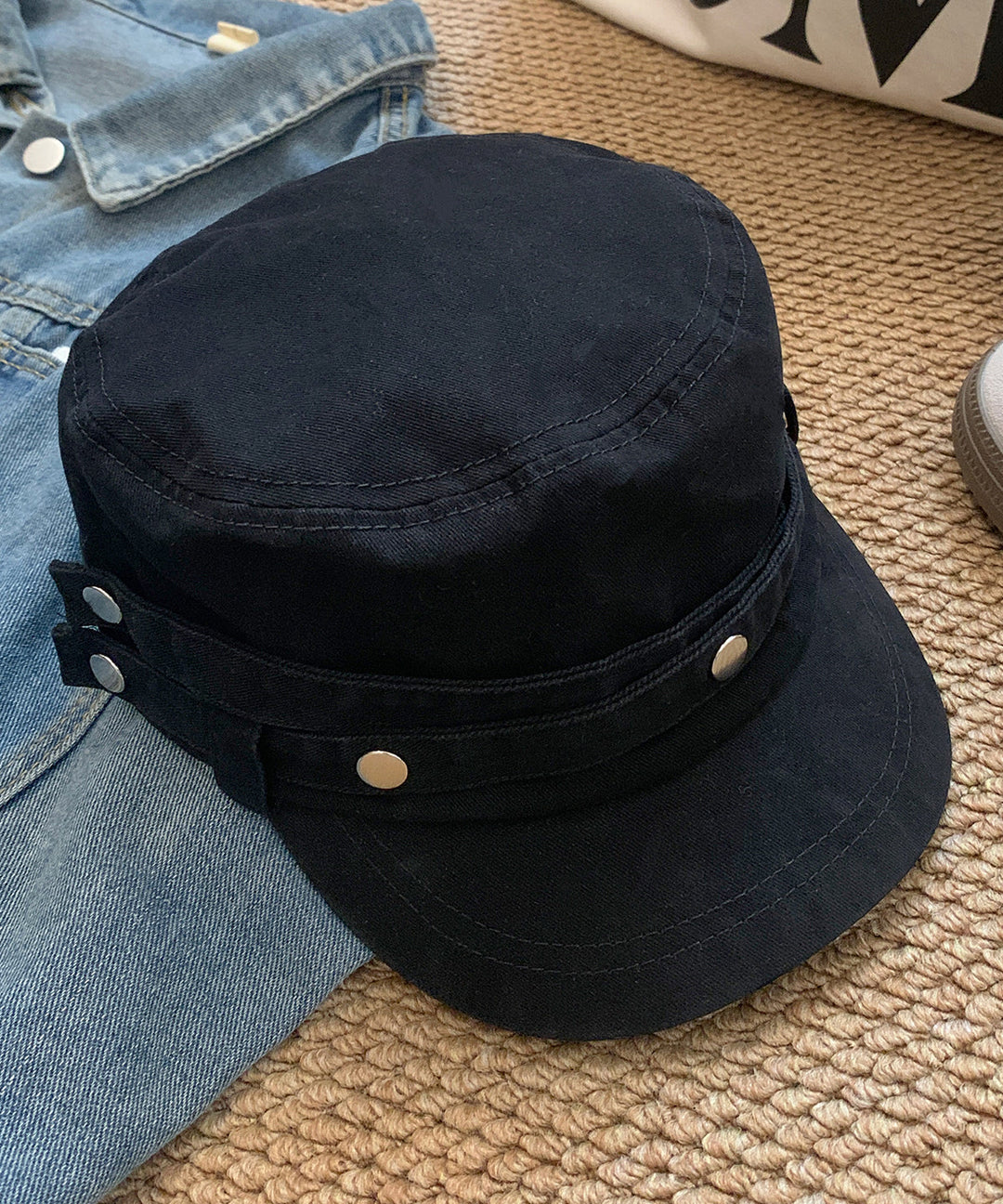 American Style Dark Grey Rivet Denim Casual Versatile Hat