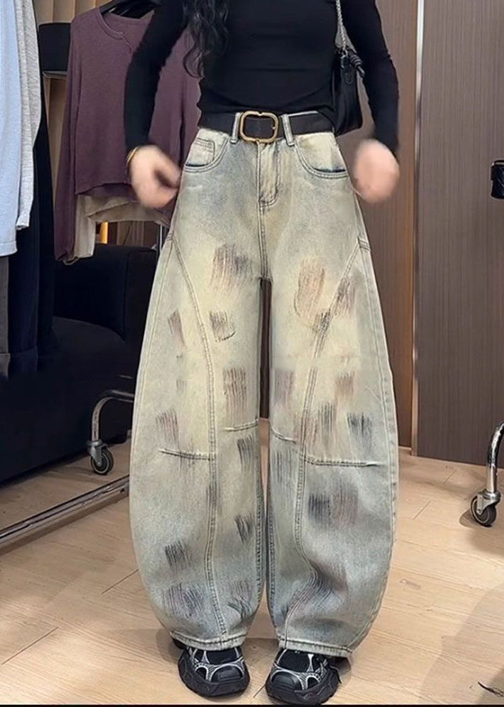 American Style Spicy Girl Denim Wide Leg Pants Autumn