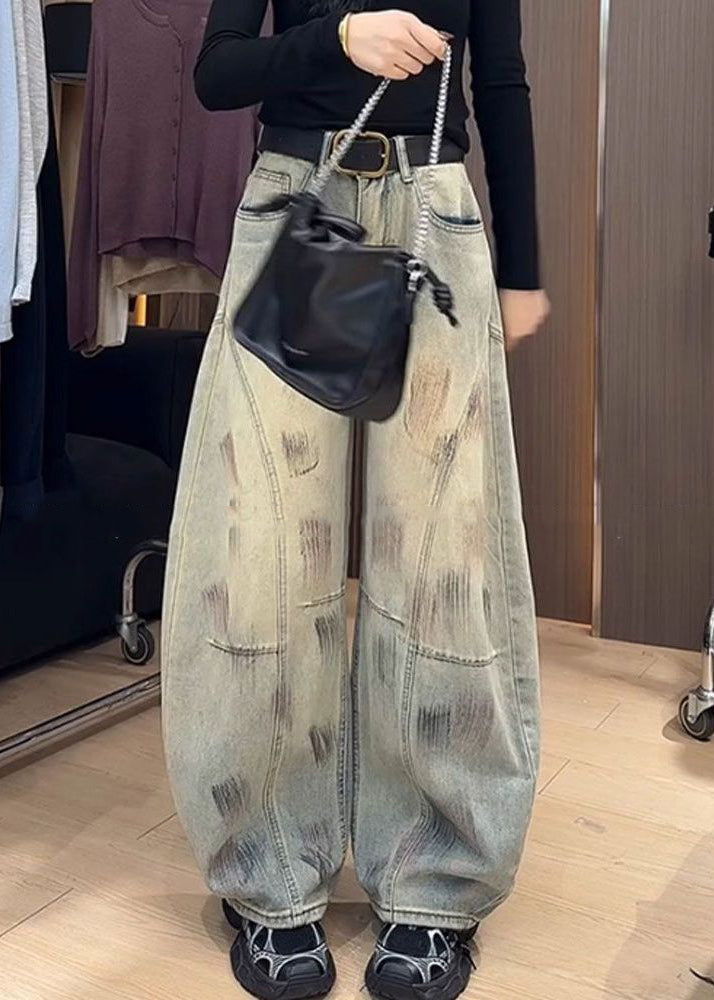 American Style Spicy Girl Denim Wide Leg Pants Autumn