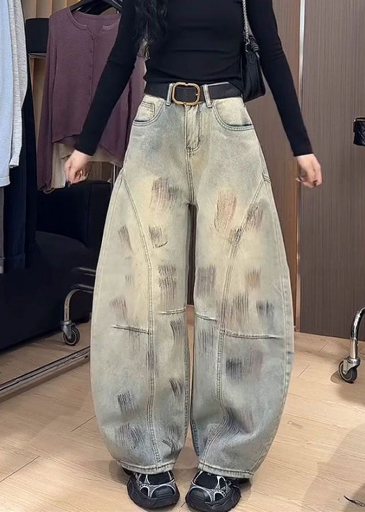 American Style Spicy Girl Denim Wide Leg Pants Autumn