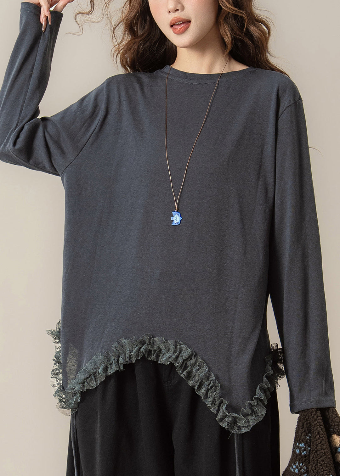 Apricot Pockets Coat And Yellow T Shirts Patchwork Fluffy Two Pieces Set O Neck