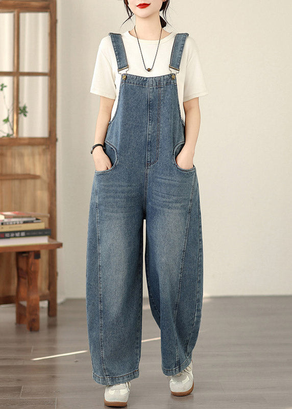 Art Blue Patchwork Jumpsuits Summer