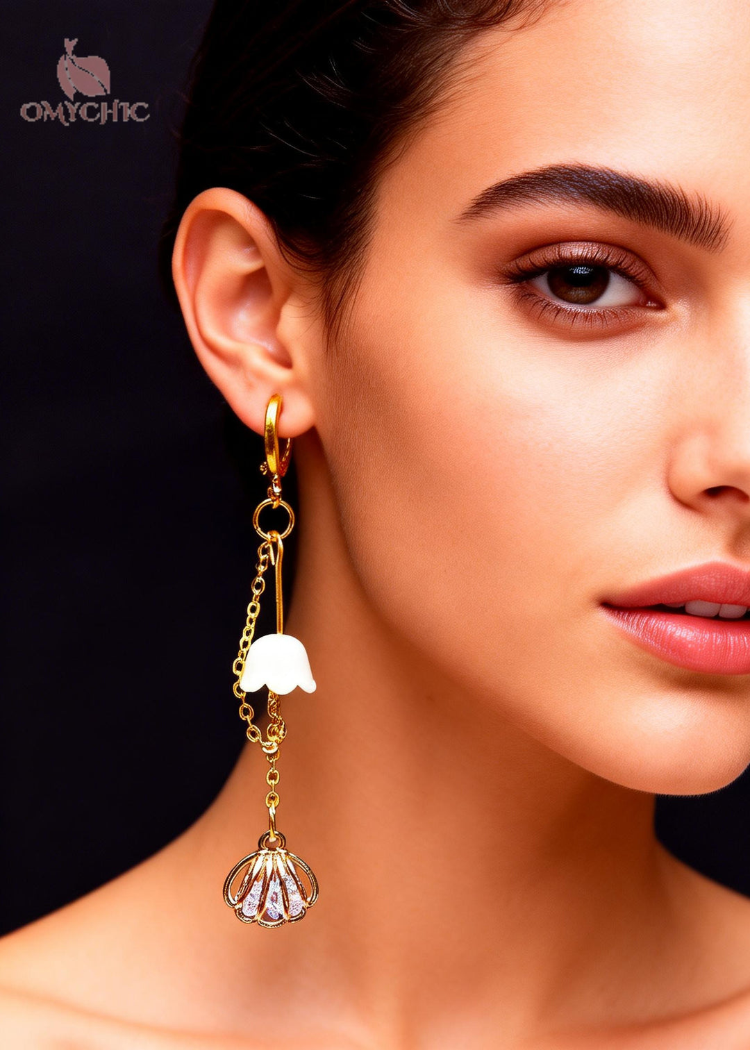 Art Bud Wrap Gem Stone Tassels Drop Earrings