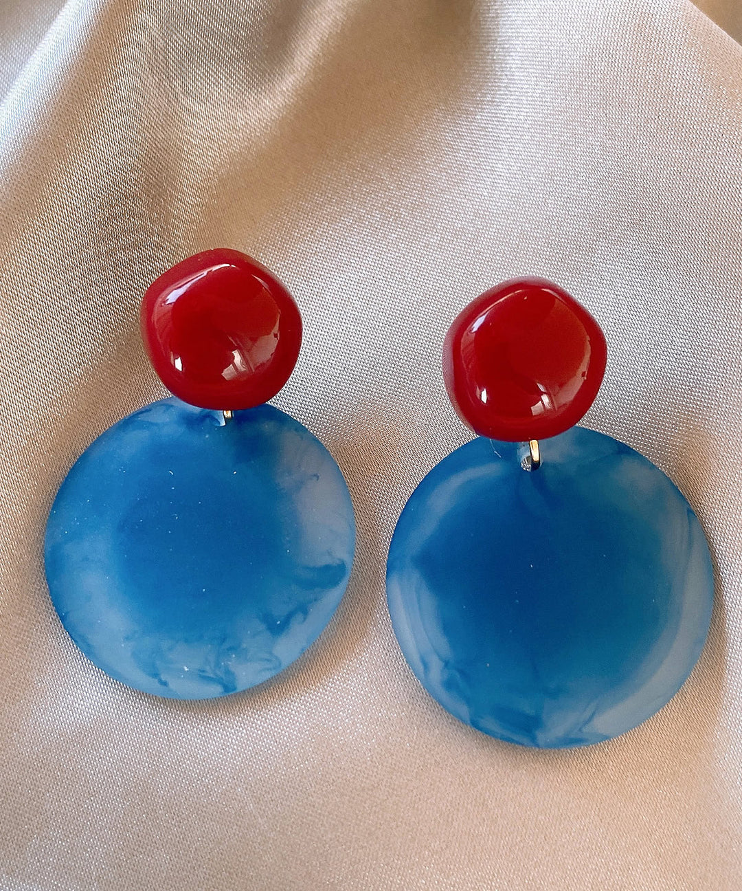 Art Colorblock Alloy Agate Rotundity Stud Earrings