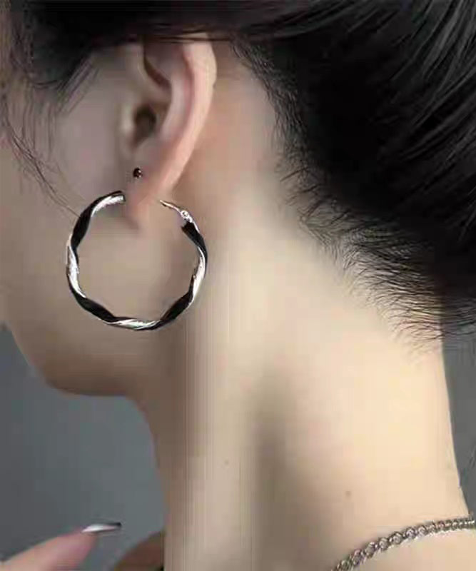 Art Colorblock Stergild Silver Hoop Earrings