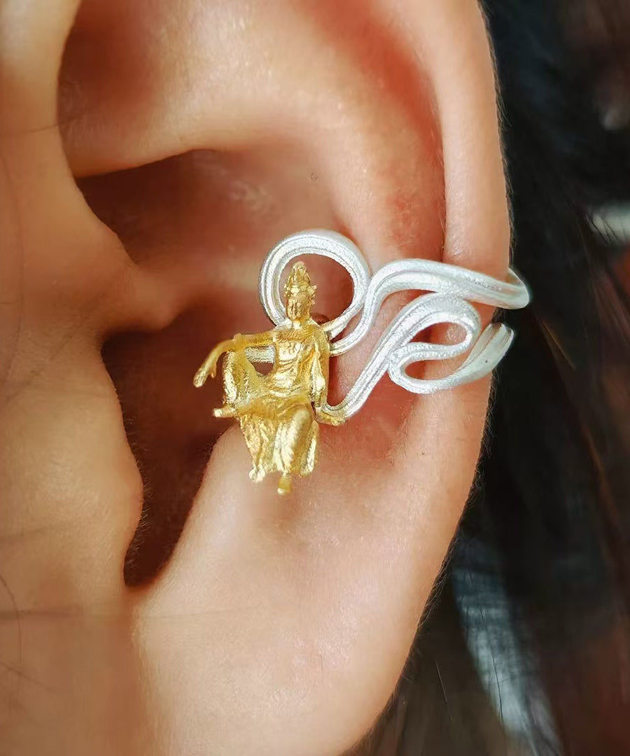 Art Gold Buddha Streamers Alloy Ear Bone Clamp