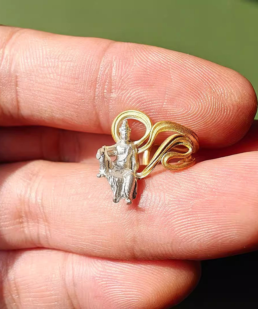 Art Gold Buddha Streamers Alloy Ear Bone Clamp