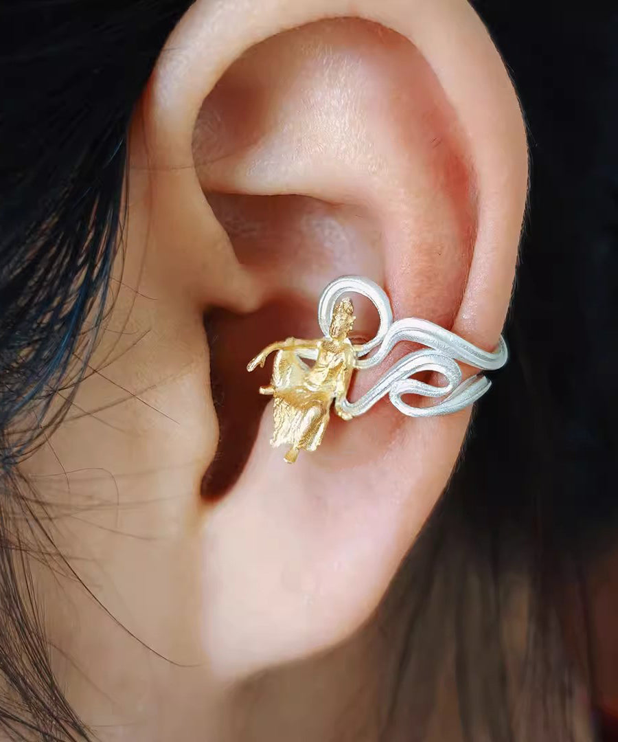 Art Gold Buddha Streamers Alloy Ear Bone Clamp