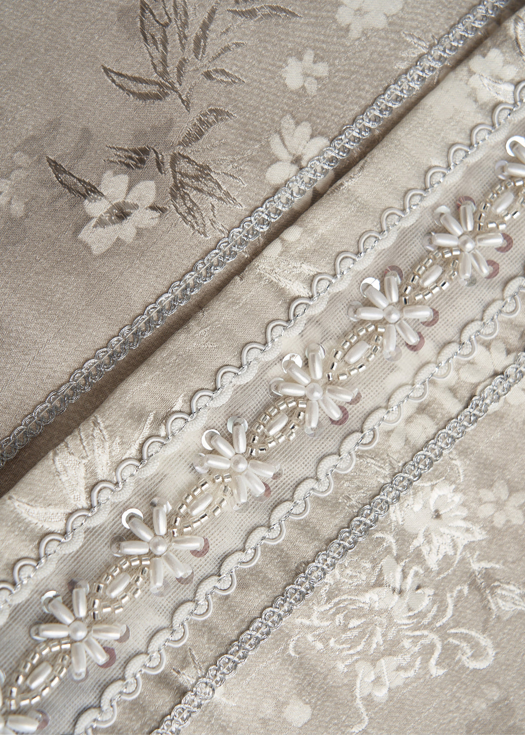 Art Light Grey Jacquard Patchwork Feather Silk Vests Fall