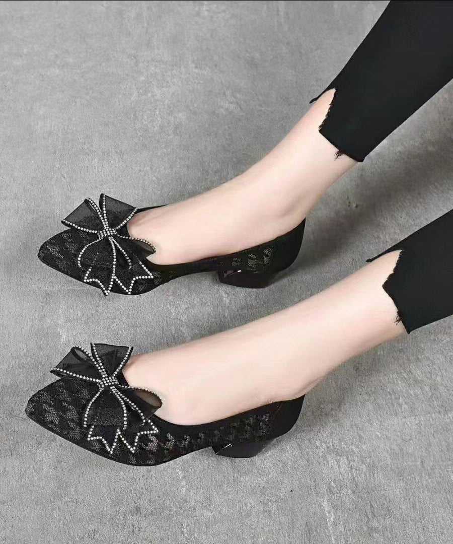 Art Pointed Toe Flat Feet Shoes Beige Bow Faux Leather