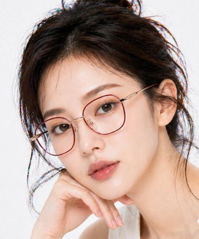 Art Red PC Blue Light Blocking Half Rim Reading Glasses