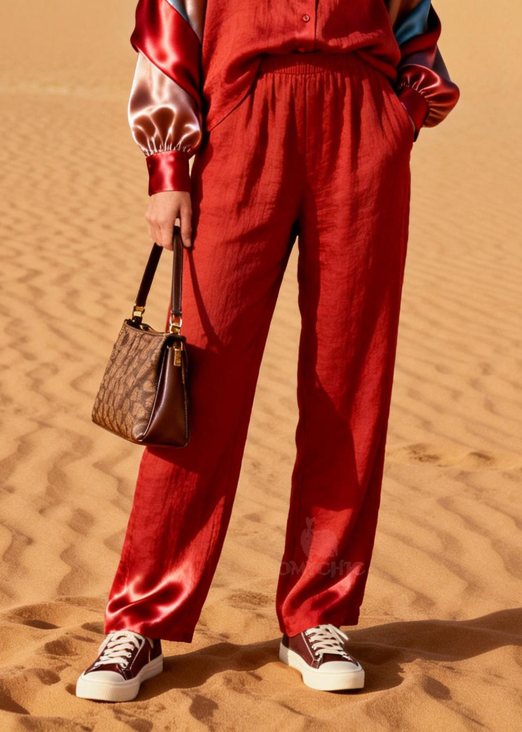 Art Red Peter Pan Collar Patchwork Cotton Two Pieces Set Spring