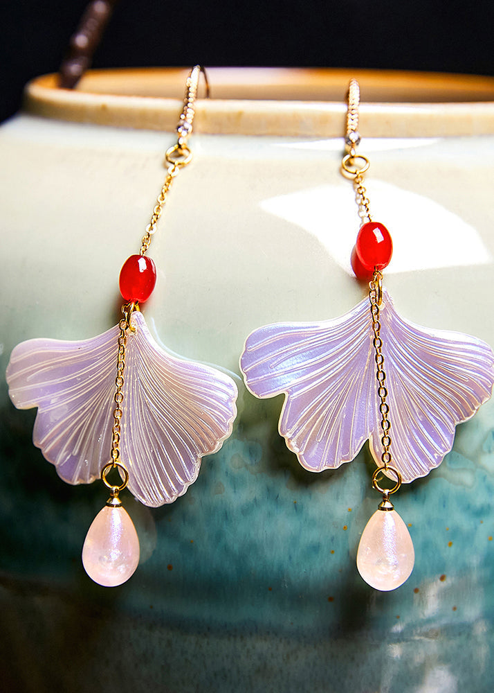 Art Shell Water Droplet Acrylic Drop Earrings - Omychic