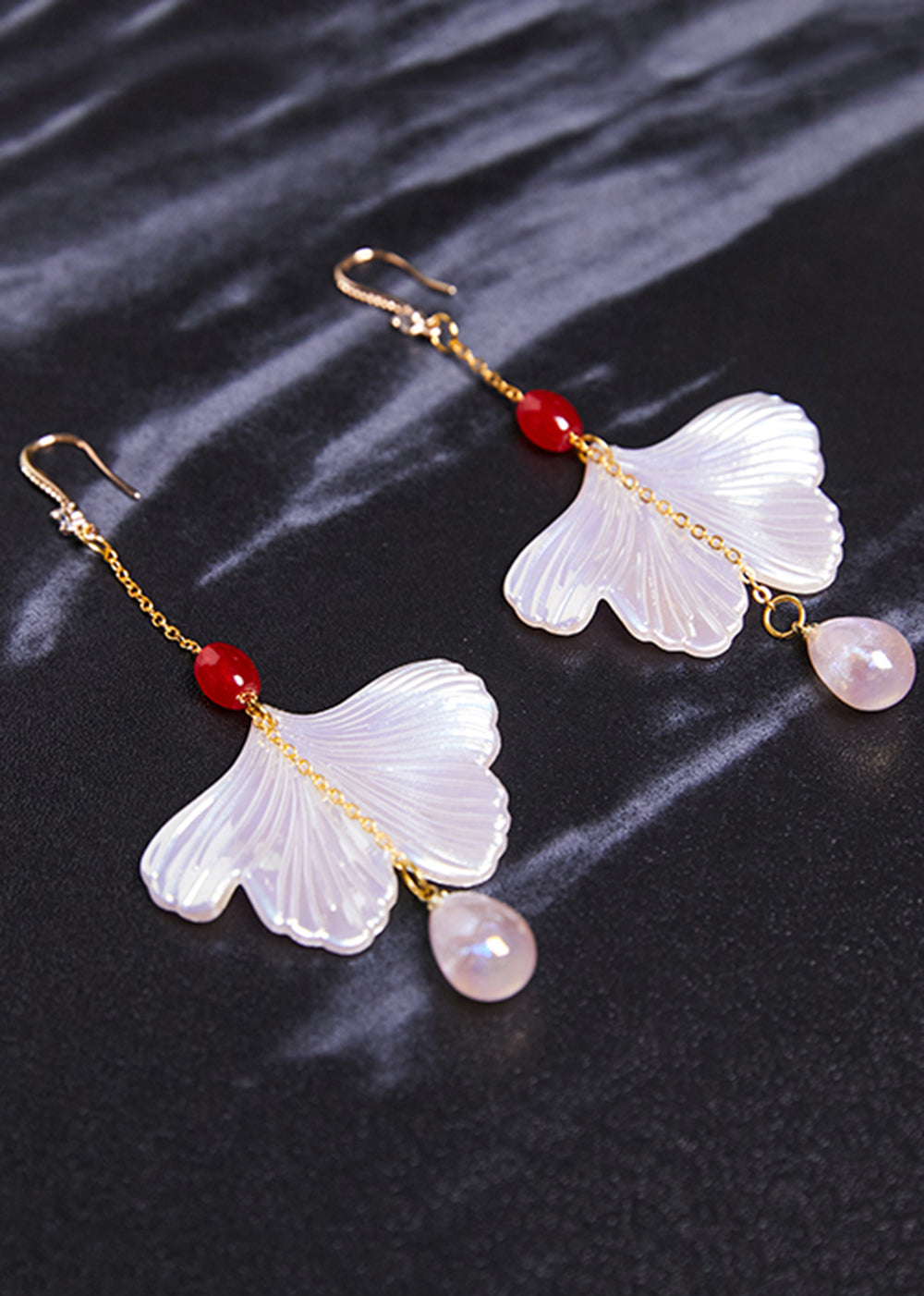 Art Shell Water Droplet Acrylic Drop Earrings - Omychic