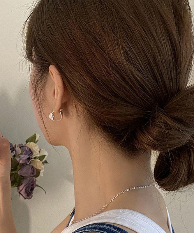 Art Silk Copper Overgild Pearl Stud Earrings