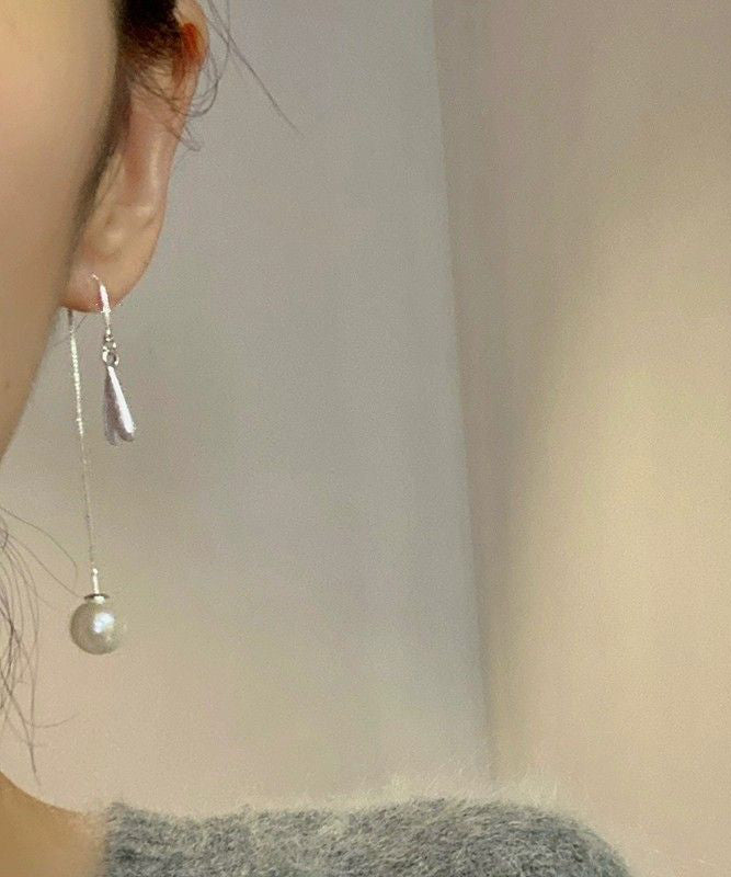 Art Silk Copper Overgild Pearl Tassel Drop Earrings