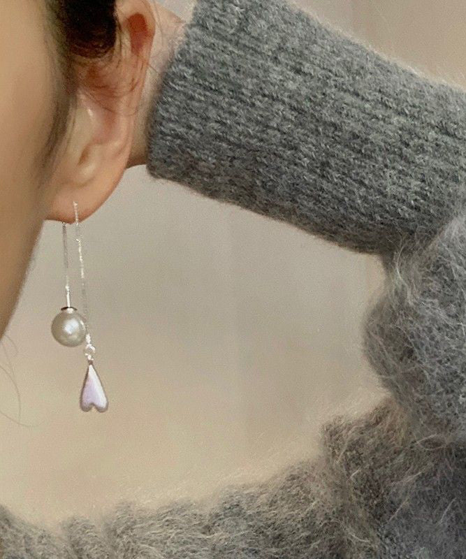 Art Silk Copper Overgild Pearl Tassel Drop Earrings