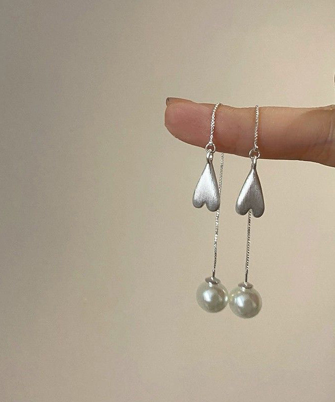 Art Silk Copper Overgild Pearl Tassel Drop Earrings