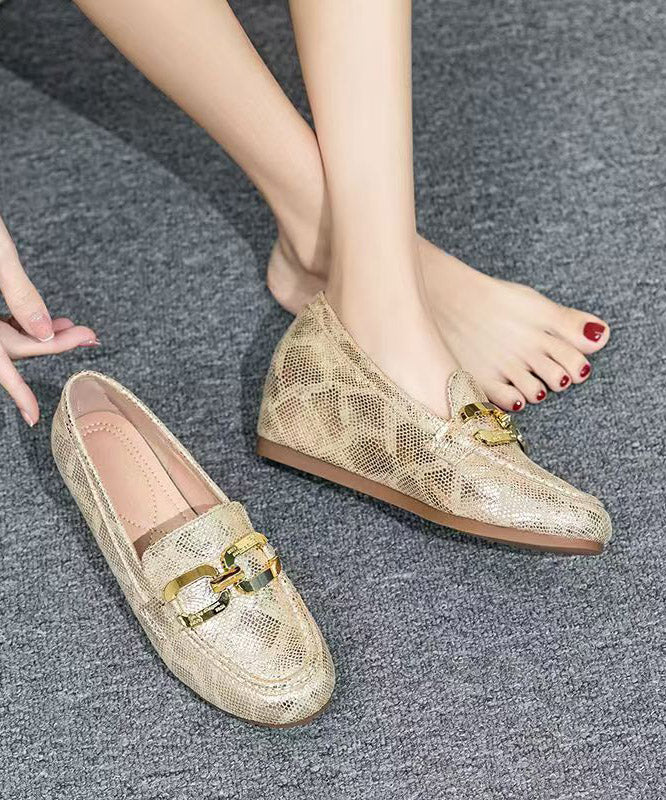 Art Splicing Wedge Loafers For Women Black Faux Leather