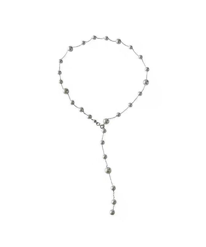 Art White Stainless Steel Alloy Pearl Pendant Necklace