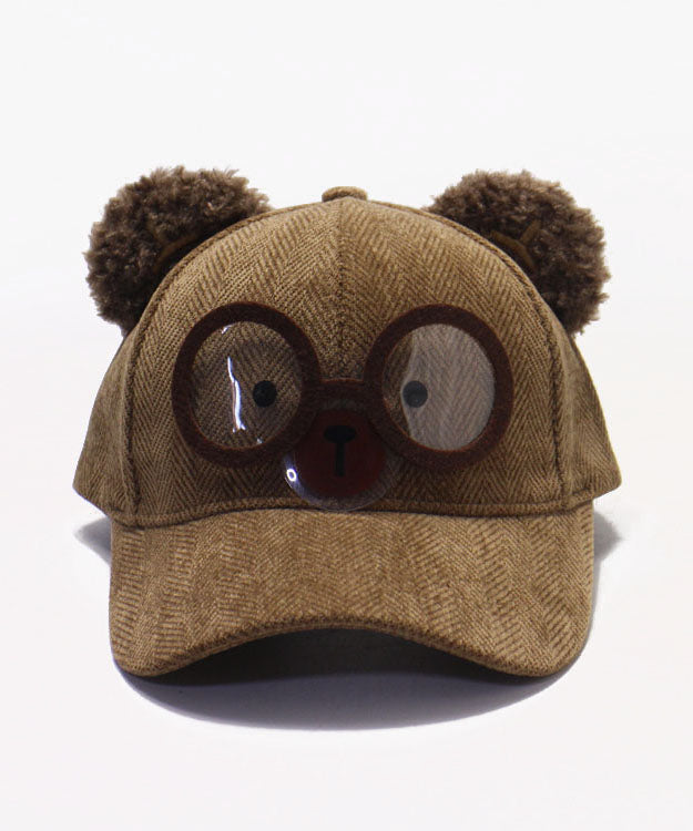 Autumn And Winter Light Camel Woolen Cute Baseball Cap Hat