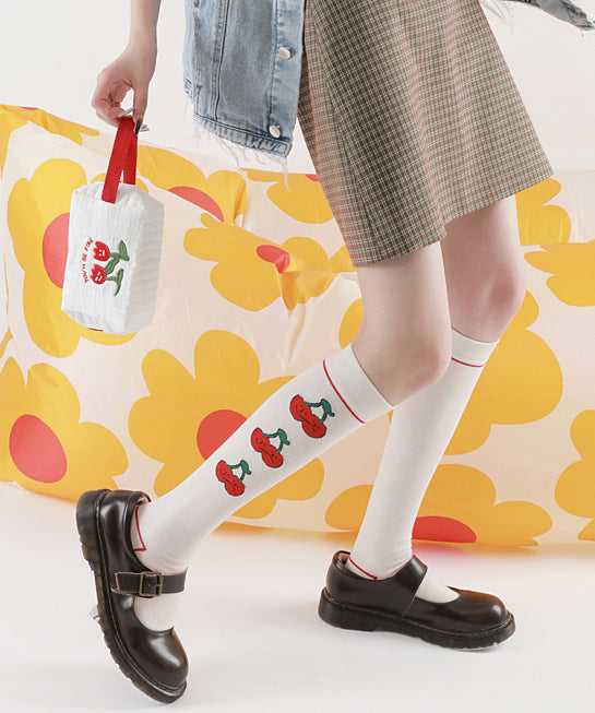 Autumn Winter New Sweet Jacquard Over The Calf Socks