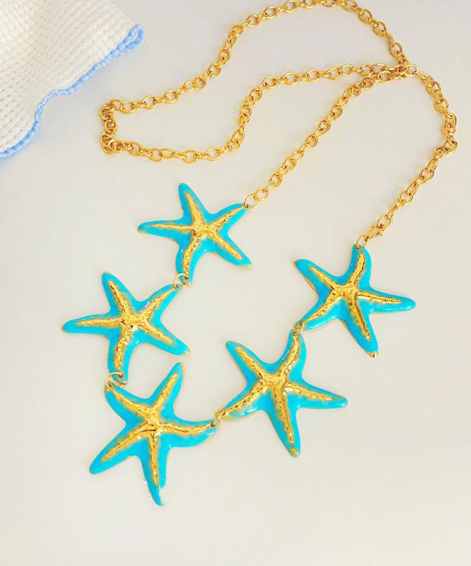 Beach Blue Stainless Steel Shell Starfish Body Chain