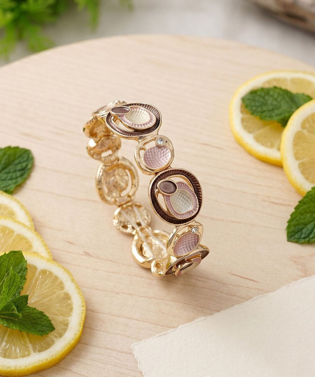 Beach Coffee Alloy Hollow Out Elasticity Bangle