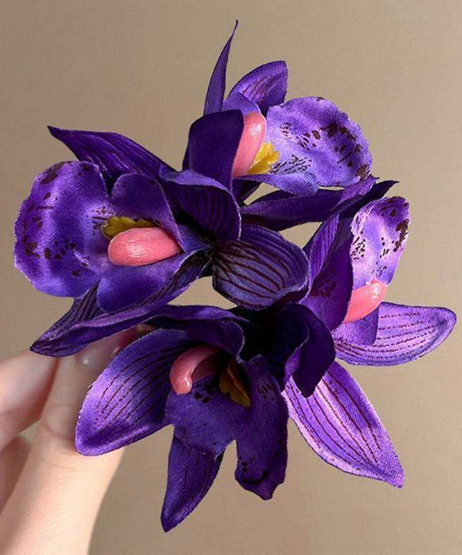 Beach Purple Alloy Floral Holiday Hairpin