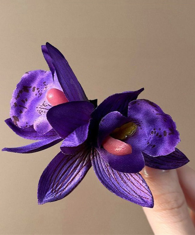 Beach Purple Alloy Floral Holiday Hairpin