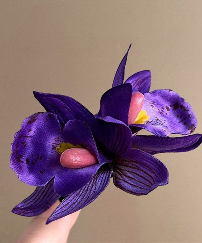 Beach Purple Alloy Floral Holiday Hairpin