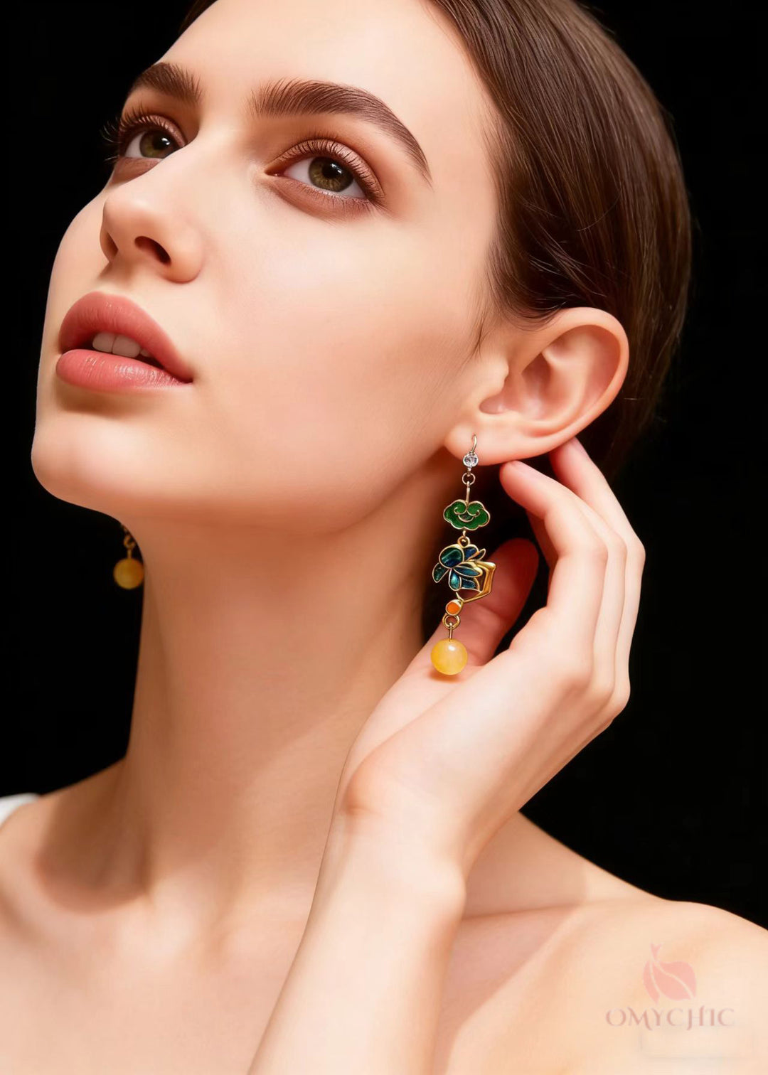 Beautiful Asymmetric Design Gilding Beeswax Drop Earrings