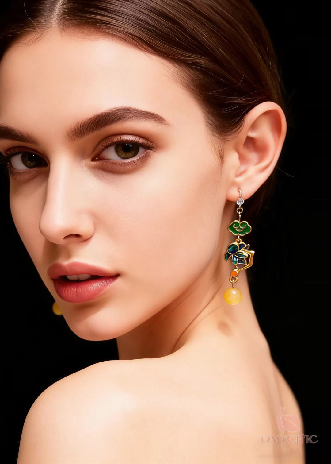 Beautiful Asymmetric Design Gilding Beeswax Drop Earrings